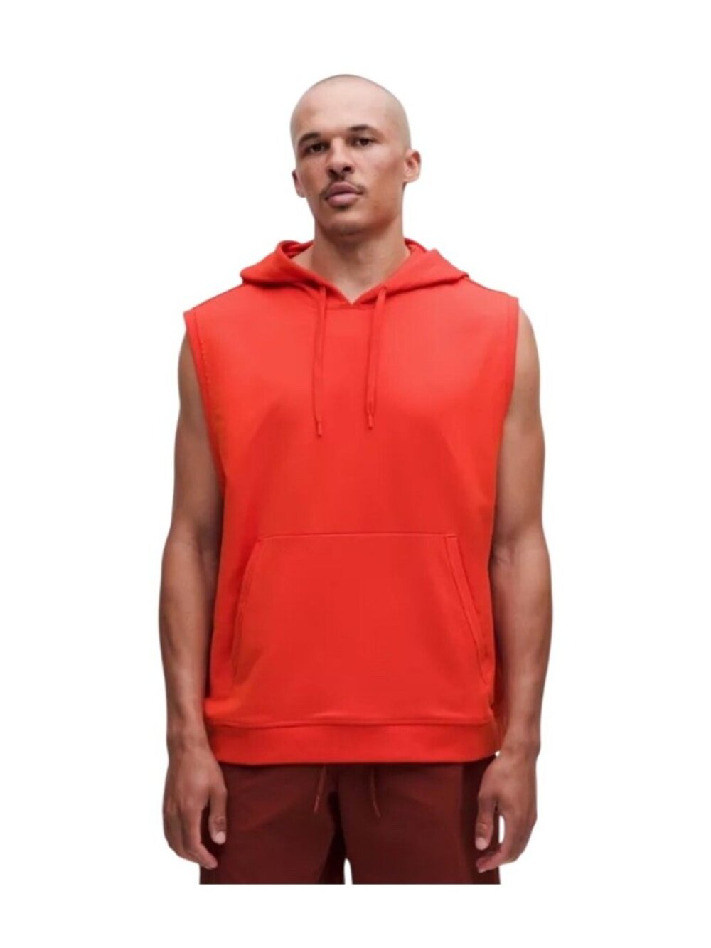 Lululemon Warm-Up Sleeveless Gym Hoodie in Red/ Cherry Ember Sz Medium NWT $118